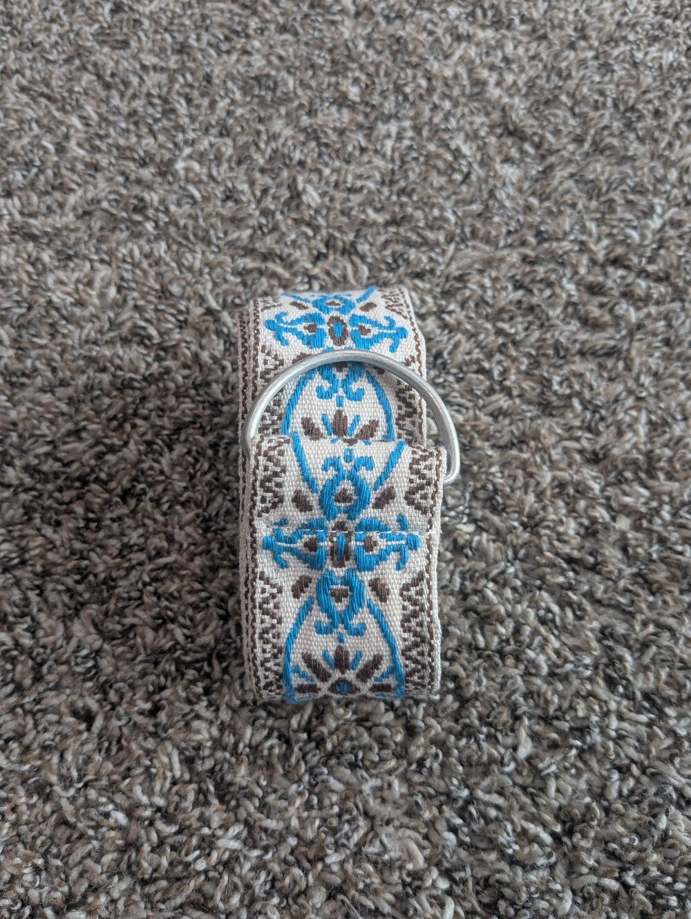 Vintage Boho Woven Tapestry Belt Turquoise